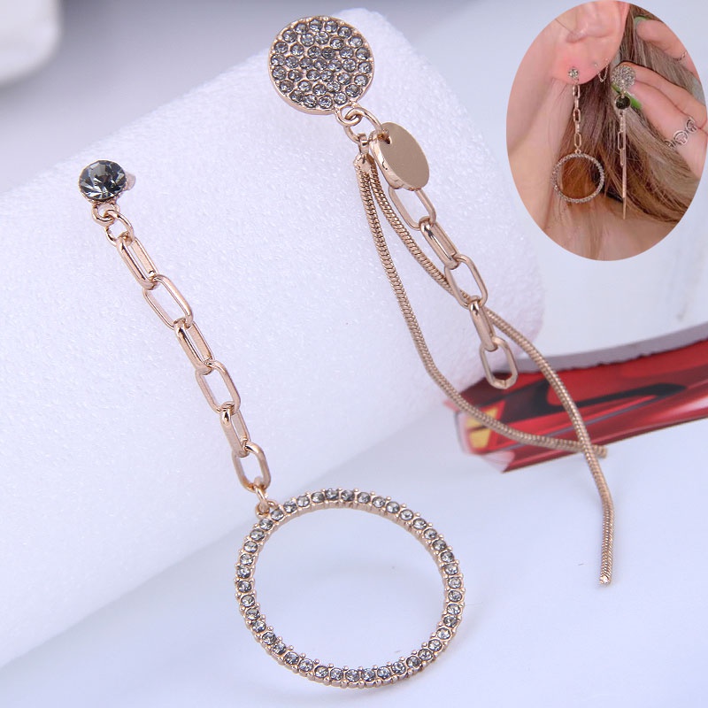 Fashion Flash Diamond Asymmetric Metal Earrings Wholesale Toppinggoods  Nhsc417347