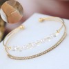 Korean Fashion Flash Diamond Alloy Open Bracelet Wholesale Toppinggoods  Nhsc419974