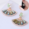 Korean Fashion Fanshaped Alloy Diamond Stud Earrings Wholesale Toppinggoods  Nhsc419976