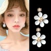 Fashion Metal Flower Inlaid Pearl Stud Earrings Wholesale Toppinggoods  Nhsc423492