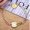 Fashion Metal Pearl Splicing Chain Coin Bracelet Wholesale Toppinggoods  Nhsc423497
