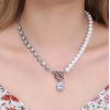 Korean Fashion Metal Inlaid Zirconium Pearl Splicing Necklace Wholesale Toppinggoods  Nhsc423503