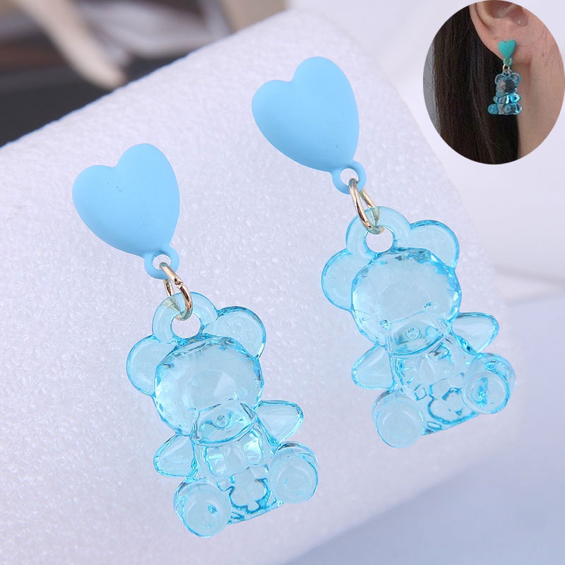 Fashion Transparent Bear Stud Earrings Wholesale Toppinggoods Nhsc426478