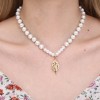 Fashion Metal Inlaid Zirconium Fourleaf Clover Pendant Pearl Necklace Wholesale Toppinggoods Nhsc426484