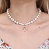 Fashion Metal Inlaid Zirconium Fourleaf Clover Pendant Pearl Necklace Wholesale Toppinggoods Nhsc426484