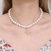 Fashion Metal Inlaid Zirconium Butterfly Pendant Pearl Necklace Wholesale Toppinggoods Nhsc426488