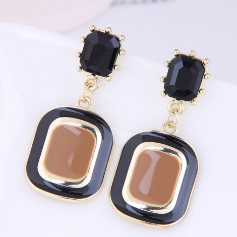 Fashion Contrasting Color Square Long Stud Earrings Wholesale Jewelry Toppinggoods Nhsc429434