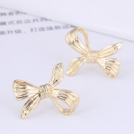 Korean Style Bow Alloy Earrings Wholesale Jewelry Toppinggoods Nhsc429436