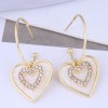 Simple Flashing Diamond Heart Earrings Wholesale Toppinggoods Nhsc432415