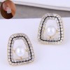 Fashion Flash Diamond Pearl Stud Earrings Wholesale Toppinggoods Nhsc432421