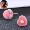 Korean Fashion Sweet Ol Red Heart Apple Asymmetrical Personality Stud Earrings Nhsc433218