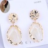 European And American Fashion Metal Irregular Gemstone Earrings Nhsc436013