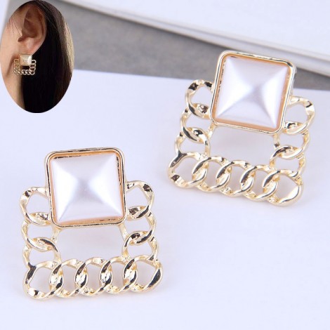Korean Fashion Metal Concise Temperament Stud Earrings Nhsc436014