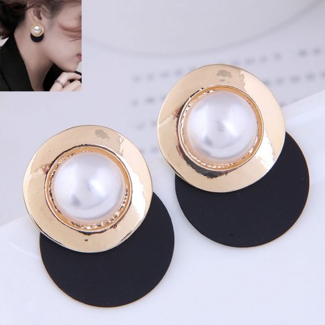 European And American Fashion Gold Simple Light Luxury Exaggerated Earrings Nhsc443327