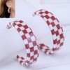 Fashion Simple Acrylic Check Pattern Temperament Female Earrings Nhsc445907
