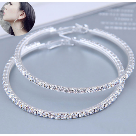 Fashion And Concise Ol Full Diamond Large Circle High Quality Earrings  Nhsc445909
