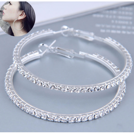50mm Korean Full Diamond Large Circle High Quality Earrings  Nhsc445911