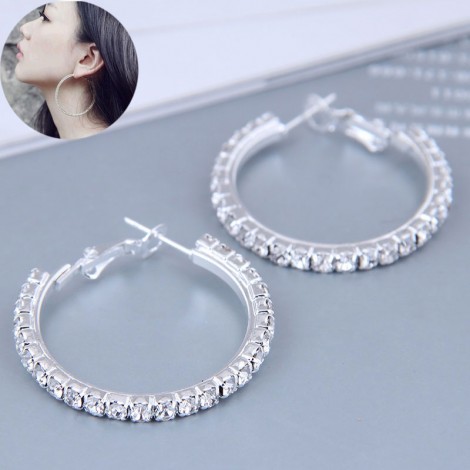 30mm Korean Full Diamond Large Circle High Quality Earrings  Nhsc445913