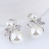 Korean Metal Inlaid Pearl Personality Earrings Nhsc445914