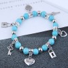 Simple Heart Key Lock Multielement Pendant Turquoise Temperament Bracelet Nhsc445918