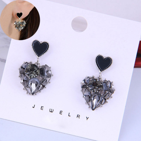 Korean Fashion Sweet Ol Concise And Bright Heart Female Earrings Wholesale  Nhsc465338