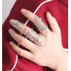 European And American Fashion Metal Punk Style Hollow Carved Onepiece Joint Ring  Nhsc465340