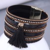 Fashion Metal Simple Tassel Leather Wide Magnetic Buckle Temperament Bracelet Nhsc466533