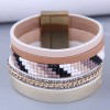 European And American Fashion Wide Leather Magnetic Buckle Temperament Bracelet  Nhsc466534