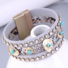 Fashion Rhinestone Metal Accessories Leather Magnetic Buckle Temperament Bracelet Nhsc466535