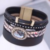 Fashion Gemstone Accessories Multilayer Leather Magnetic Buckle Temperament Bracelet Nhsc466538