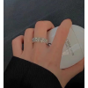 Korean Fashion Elastic Double Row Diamond Ring Nhsc466542