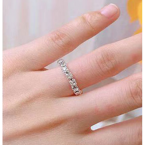 Korean Fashion Elastic Single Row Diamond Ring Nhsc466543