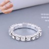 Korean Fashion Elastic Single Row Diamond Ring Nhsc466543
