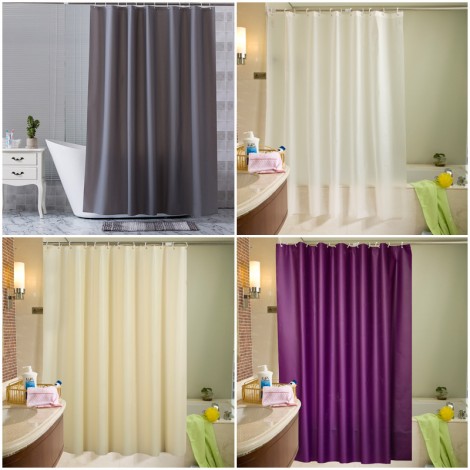 Transparent shower curtain bathroom hanging curtain PEVA plain color waterproof thickened Hotel solid color bathroom curtain gray curtain customization
