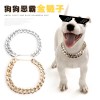 Teddy Bago fighting dog bully gold chain small and medium-sized dog collar pet Necklace accessories