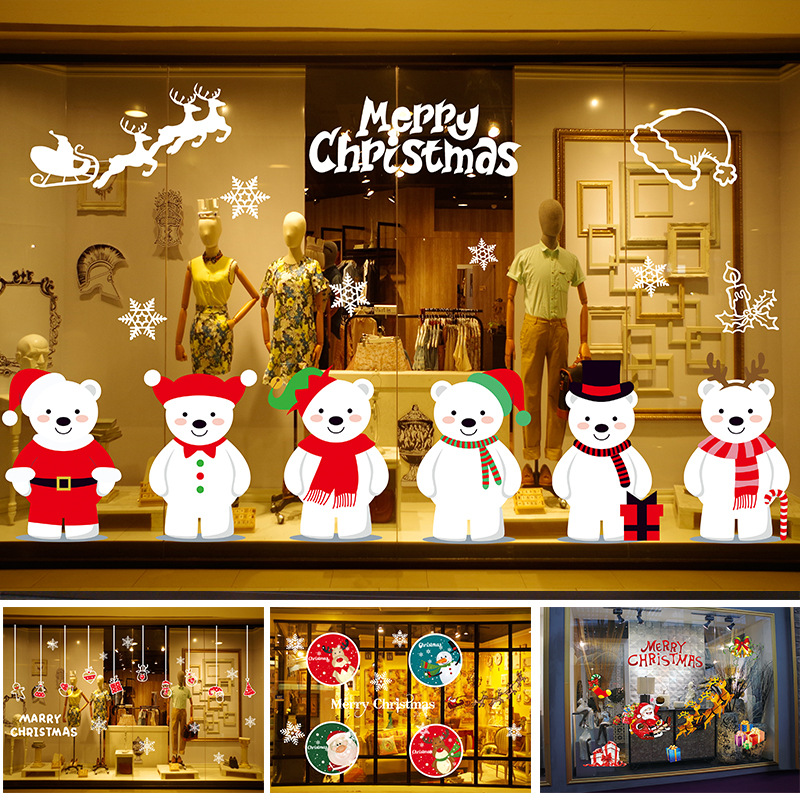 CHRISTMAS Stickers non adhesive static stickers shopping malls window Christmas decoration party Hotel Christmas atmosphere decoration supplies