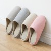 Machine washable couple home slippers for men and women Vertical stripes cotton soft-soled slippers Spring and autumn floor slippers