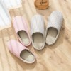 Machine washable couple home slippers for men and women Vertical stripes cotton soft-soled slippers Spring and autumn floor slippers