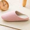 Machine washable couple home slippers for men and women Vertical stripes cotton soft-soled slippers Spring and autumn floor slippers