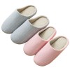 Machine washable couple home slippers for men and women Vertical stripes cotton soft-soled slippers Spring and autumn floor slippers