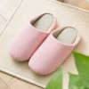 Machine washable couple home slippers for men and women Vertical stripes cotton soft-soled slippers Spring and autumn floor slippers