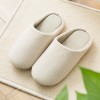 Machine washable couple home slippers for men and women Vertical stripes cotton soft-soled slippers Spring and autumn floor slippers