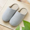 Machine washable couple home slippers for men and women Vertical stripes cotton soft-soled slippers Spring and autumn floor slippers