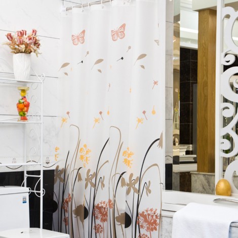 Ins shower curtain PEVA waterproof and mould proof thickened shower curtain toilet shower curtain partition curtain bathroom curtain fabric