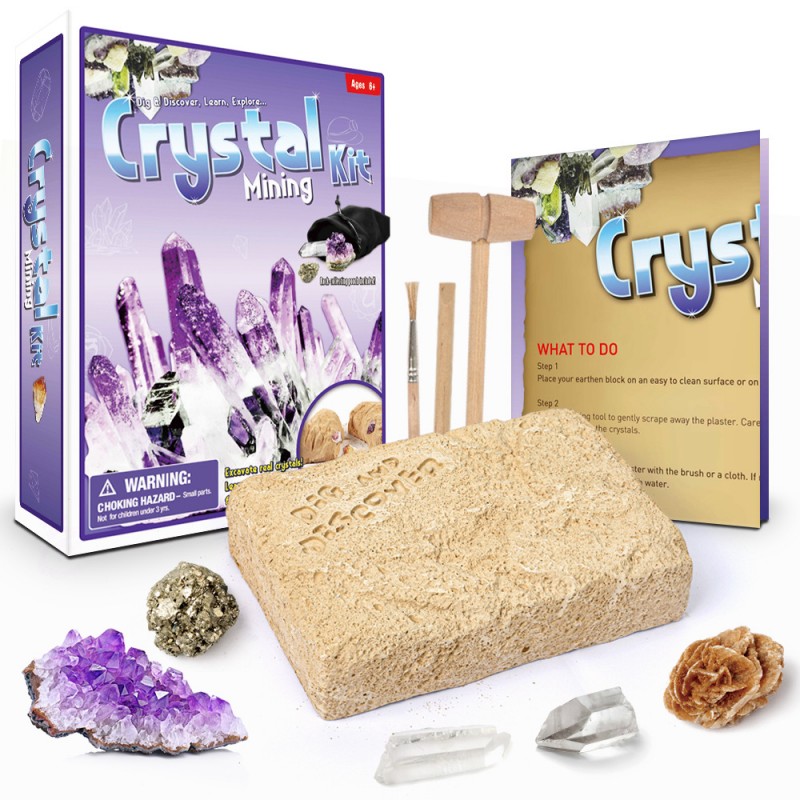 Creative DIY digging crystal pirate treasure gems archaeological fossils children's educational exploration and mining toys