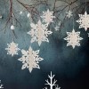 7-color large cardboard three-dimensional snowflake pendant 6-Piece set new year and Christmas party decoration supplies