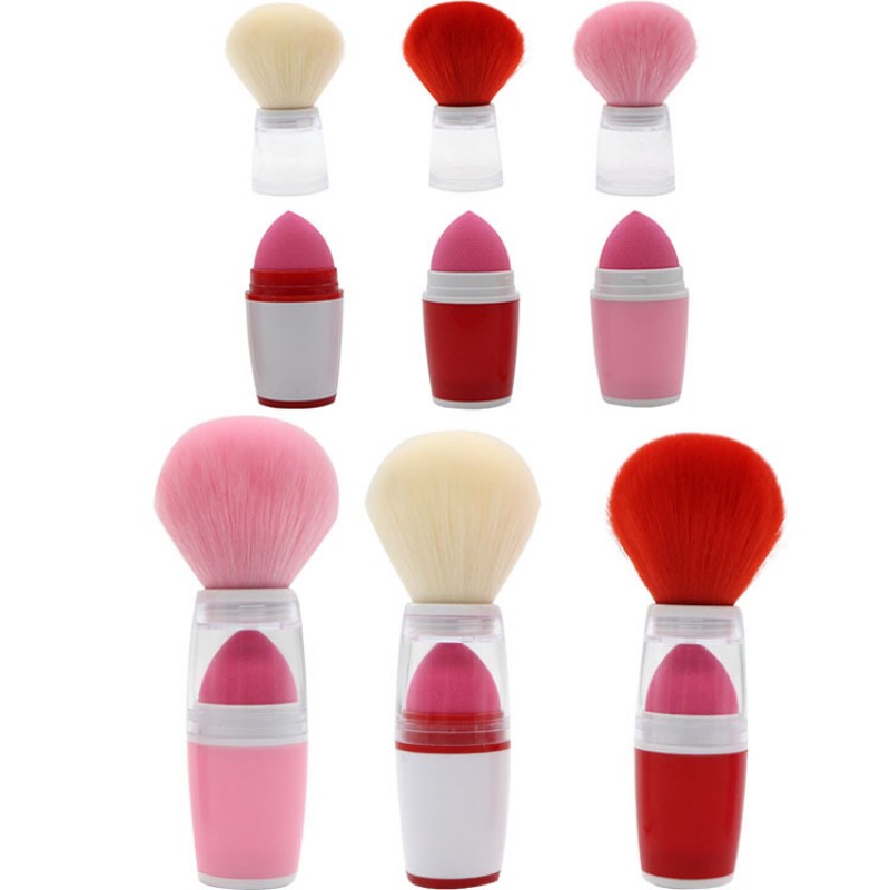 Portable blush brush, telescopic powder sponge head powder puff powder makeup makeup tool