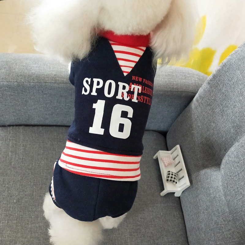 Only pet Belle's autumn and winter pet four legged cotton padded casual sportswear is thicker than Xiong Bomei's winter dog clothes