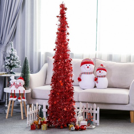 Creative Christmas products wool top Christmas tree retractable folding Christmas decorative tree ornament tree