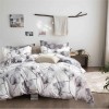 Home textile black and white plain tree leaf bedding three piece set
